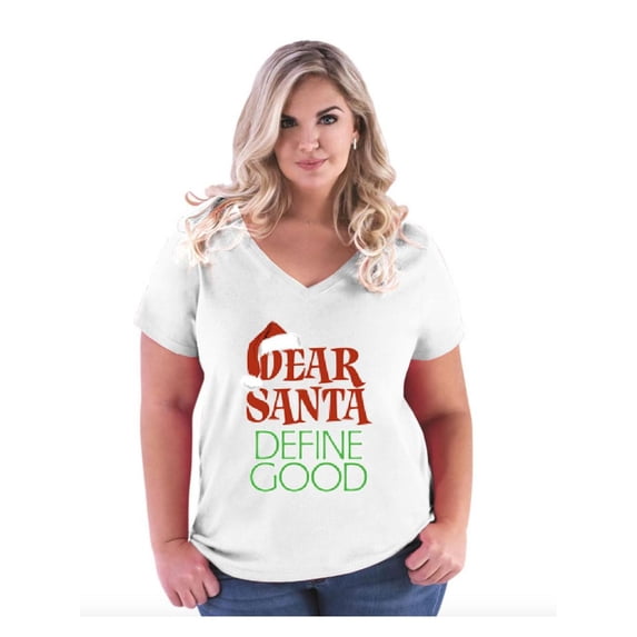 NIB - Women's Plus Size V-neck T-Shirt - Christmas Define Good
