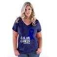 thumbnail image 1 of NIB - Women's Plus Size V-neck T-Shirt - Colon Cancer, 1 of 3