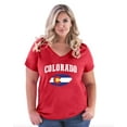 thumbnail image 1 of NIB - Women's Plus Size V-neck T-Shirt - Colorado Flag, 1 of 5