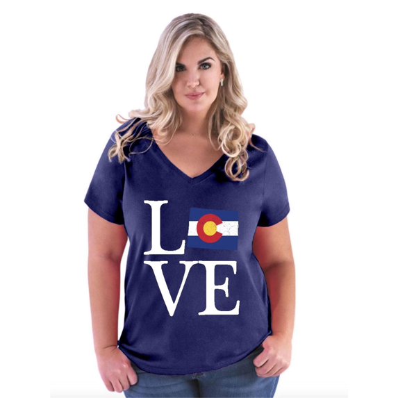 NIB - Women's Plus Size V-neck T-Shirt - Colorado
