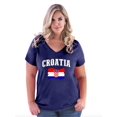thumbnail image 1 of NIB - Women's Plus Size V-neck T-Shirt - Croatia Flag, 1 of 3