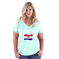thumbnail image 1 of NIB - Women's Plus Size V-neck T-Shirt - Croatia Flag, 1 of 3