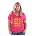 thumbnail image 1 of NIB - Women's Plus Size V-neck T-Shirt - Emoji Group, 1 of 3