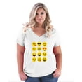 thumbnail image 1 of NIB - Women's Plus Size V-neck T-Shirt - Emoji Group, 1 of 5