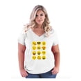 thumbnail image 1 of NIB - Women's Plus Size V-neck T-Shirt - Emoji Group, 1 of 5
