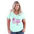 thumbnail image 1 of NIB - Women's Plus Size V-neck T-Shirt - Fight Breast Cancer, 1 of 3