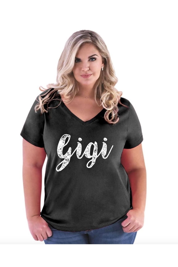 - Women's Plus Size V-neck T-Shirt - Gigi
