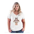 thumbnail image 1 of NIB - Women's Plus Size V-neck T-Shirt - Giraffe, 1 of 5