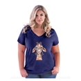 thumbnail image 1 of NIB - Women's Plus Size V-neck T-Shirt - Giraffe, 1 of 3