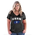 thumbnail image 1 of NIB - Women's Plus Size V-neck T-Shirt - Guam Flag, 1 of 5