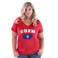 thumbnail image 1 of NIB - Women's Plus Size V-neck T-Shirt - Guam Flag, 1 of 5