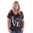 thumbnail image 1 of NIB - Women's Plus Size V-neck T-Shirt - Haiti, 1 of 3