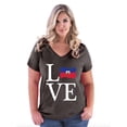 thumbnail image 1 of NIB - Women's Plus Size V-neck T-Shirt - Haiti, 1 of 3