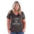 thumbnail image 1 of NIB - Women's Plus Size V-neck T-Shirt - Halloween Costume This Girl Has No Costume, 1 of 3