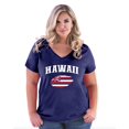 thumbnail image 1 of NIB - Women's Plus Size V-neck T-Shirt - Hawaii Flag, 1 of 4