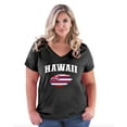 thumbnail image 1 of NIB - Women's Plus Size V-neck T-Shirt - Hawaii Flag, 1 of 3
