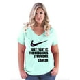 thumbnail image 1 of NIB - Women's Plus Size V-neck T-Shirt - Hodgkin's Lymphoma Cancer, 1 of 3