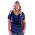 thumbnail image 1 of NIB - Women's Plus Size V-neck T-Shirt - Hodgkin's Lymphoma Cancer, 1 of 3