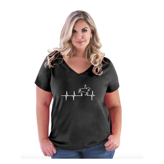 NIB - Women's Plus Size V-neck T-Shirt - Horse Heartbeat