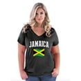 thumbnail image 1 of NIB - Women's Plus Size V-neck T-Shirt - Jamaica Flag, 1 of 3