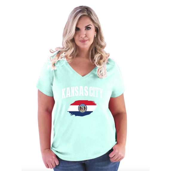 NIB - Women's Plus Size V-neck T-Shirt - Kansas City