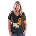 thumbnail image 1 of NIB - Women's Plus Size V-neck T-Shirt - Kidney Cancer, 1 of 3