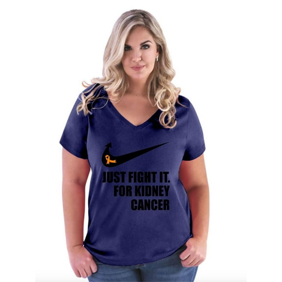 NIB - Women's Plus Size V-neck T-Shirt - Kidney Cancer