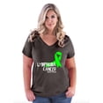 thumbnail image 1 of NIB - Women's Plus Size V-neck T-Shirt - Lymphoma Cancer, 1 of 3
