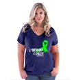 thumbnail image 1 of NIB - Women's Plus Size V-neck T-Shirt - Lymphoma Cancer, 1 of 3