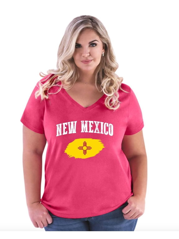 - Women's Plus Size V-neck T-Shirt - New Mexico