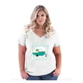 thumbnail image 1 of NIB - Women's Plus Size V-neck T-Shirt - ONE HAPPY CAMPER, 1 of 3