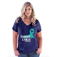 thumbnail image 1 of NIB - Women's Plus Size V-neck T-Shirt - Ovarian Cancer, 1 of 4