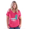 thumbnail image 1 of NIB - Women's Plus Size V-neck T-Shirt - Ovarian Cancer, 1 of 3