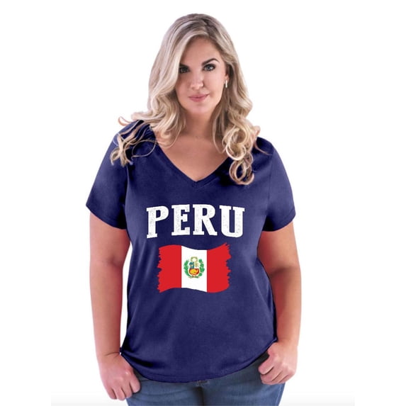 NIB - Women's Plus Size V-neck T-Shirt - Peru