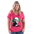thumbnail image 1 of NIB - Women's Plus Size V-neck T-Shirt - President George Washington, 1 of 3