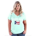 thumbnail image 1 of NIB - Women's Plus Size V-neck T-Shirt - Puerto Rico Flag, 1 of 3