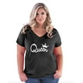 thumbnail image 1 of NIB - Women's Plus Size V-neck T-Shirt - Queen Crown, 1 of 3