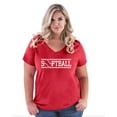thumbnail image 1 of NIB - Women's Plus Size V-neck T-Shirt - Softball with Ball, 1 of 5
