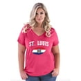 thumbnail image 1 of NIB - Women's Plus Size V-neck T-Shirt - St. Louis, 1 of 3