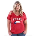 thumbnail image 1 of NIB - Women's Plus Size V-neck T-Shirt - Texas Flag, 1 of 5
