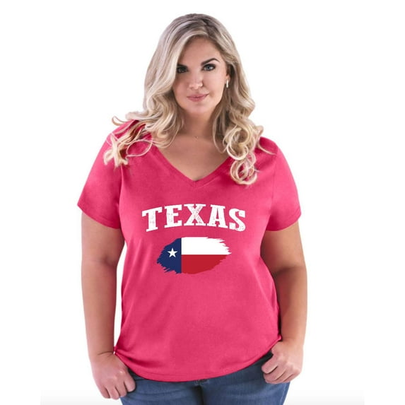 NIB - Women's Plus Size V-neck T-Shirt - Texas Flag