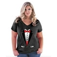 thumbnail image 1 of NIB - Women's Plus Size V-neck T-Shirt - Tuxedo Prom Costume, 1 of 3