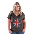 thumbnail image 1 of NIB - Women's Plus Size V-neck T-Shirt - Union Jack British Flag, 1 of 3