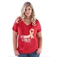 thumbnail image 1 of NIB - Women's Plus Size V-neck T-Shirt - Uterine Cancer, 1 of 5