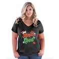 thumbnail image 1 of NIB - Women's Plus Size V-neck T-Shirt, up to Size 28 - Christmas Dear Santa, 1 of 5