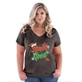 thumbnail image 1 of NIB - Women's Plus Size V-neck T-Shirt, up to Size 28 - Christmas Dear Santa, 1 of 5