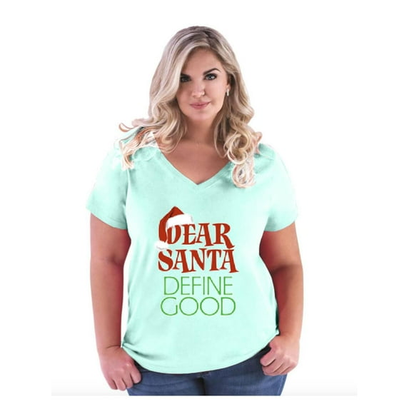 NIB - Women's Plus Size V-neck T-Shirt - Christmas Define Good