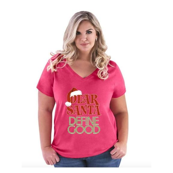 NIB - Women's Plus Size V-neck T-Shirt - Christmas Define Good