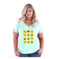 thumbnail image 1 of NIB - Women's Plus Size V-neck T-Shirt - Emoji Group, 1 of 3