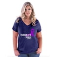 thumbnail image 1 of NIB - Women's Plus Size V-neck T-Shirt, up to Size 28 - Pancreatic Cancer, 1 of 4